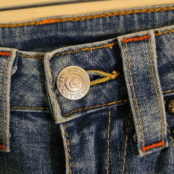 True Religion Billy Studded Jeans Flap Studded Pockets Made On USA Size 26 - Picture 4 of 9